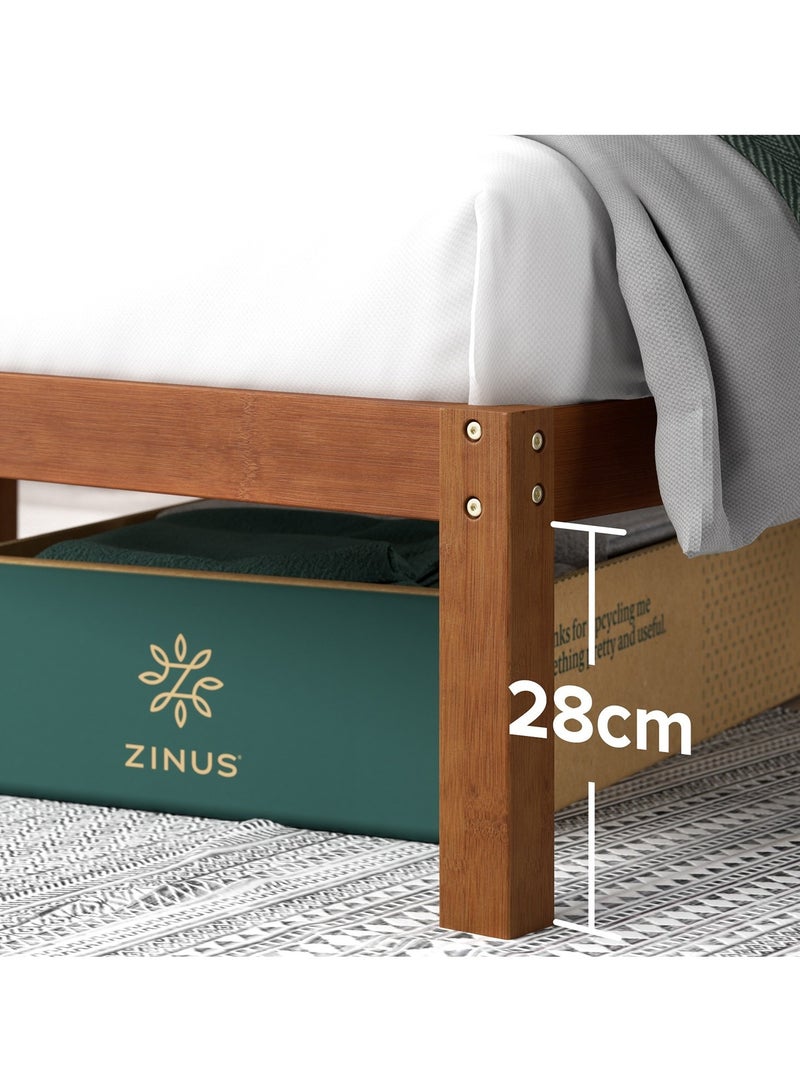 Zinus Leah Bamboo | King Platform Bed Frame | Slatted Headboard | Wooden Slat Support | No Box Spring Required |  Easy Assembly | 200L × 180W CM | - Image 5